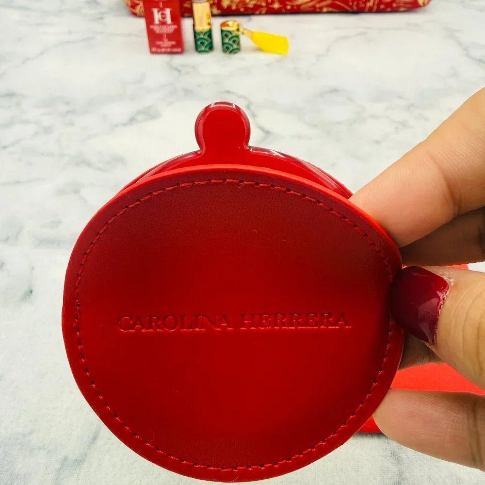 Carolina Herrera Beauty Gift Set-Red Pouch, Good Girl,Lipstick,Mirror-4pc-NEW